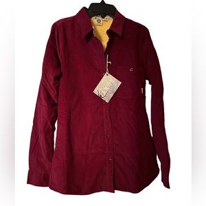 Roxy Button Down Courduroy Shirt burgundy M